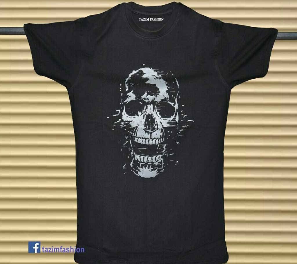 Head Skull Menz Round Neck T-Shirt
