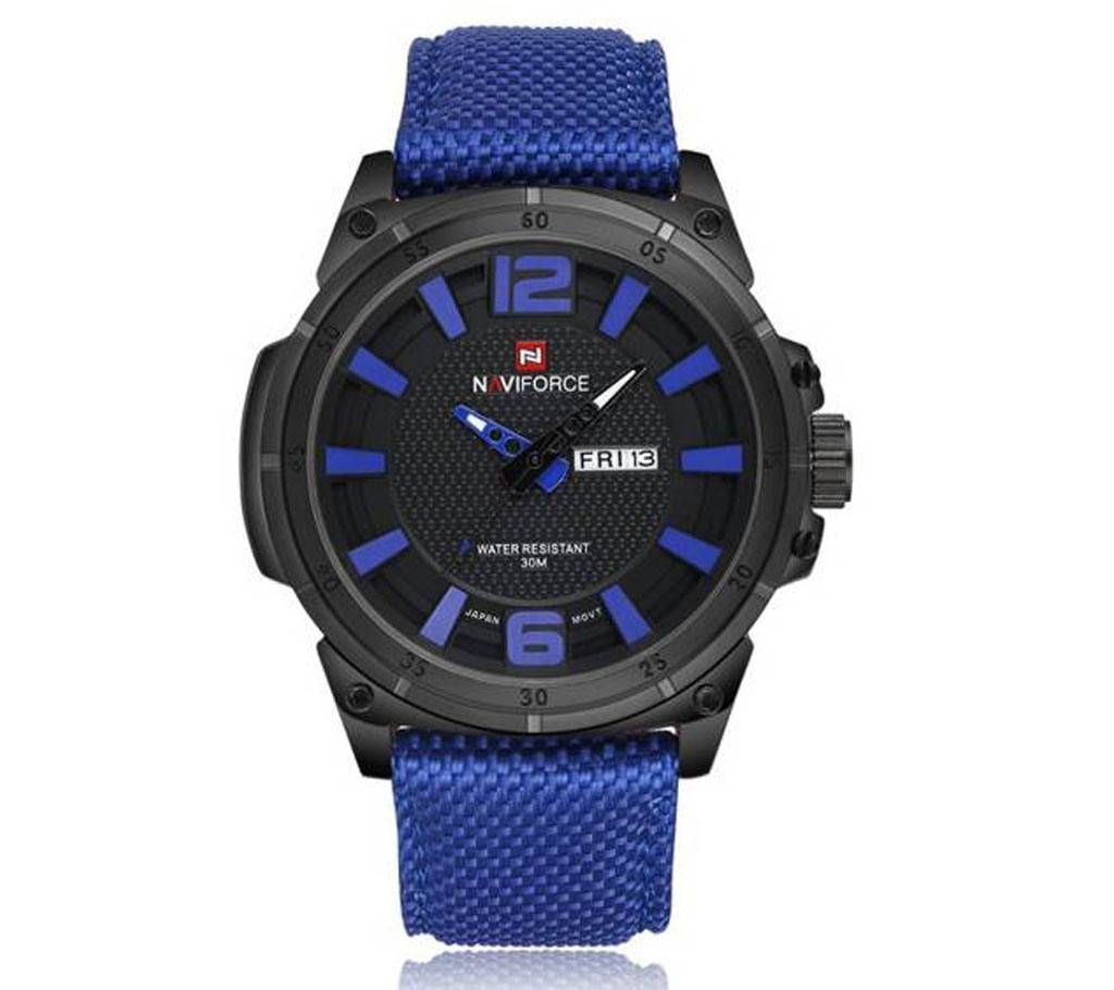 Naviforce Eid Collection NF9066  Casual Analog Quartz Movement Watch Canvas Strap Band - Blue