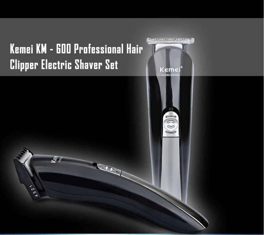 Combo of Kemei Professional Hair Clipper Electric Shaver Trimmer KM - 600 and Rechargeable Electric Hair Clipper/Trimmer for Men KM-5017
