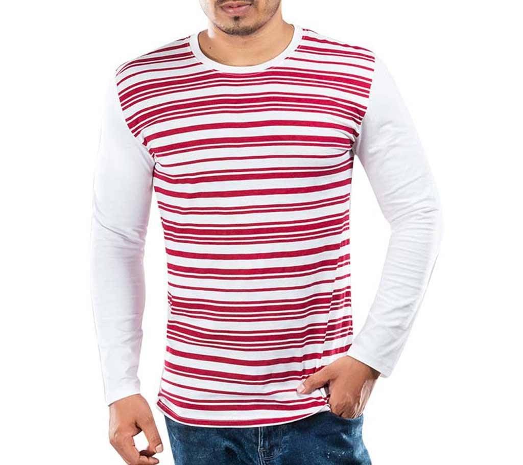 Mens Full Sleeve T-Shirt 37869 - RED/WHITE