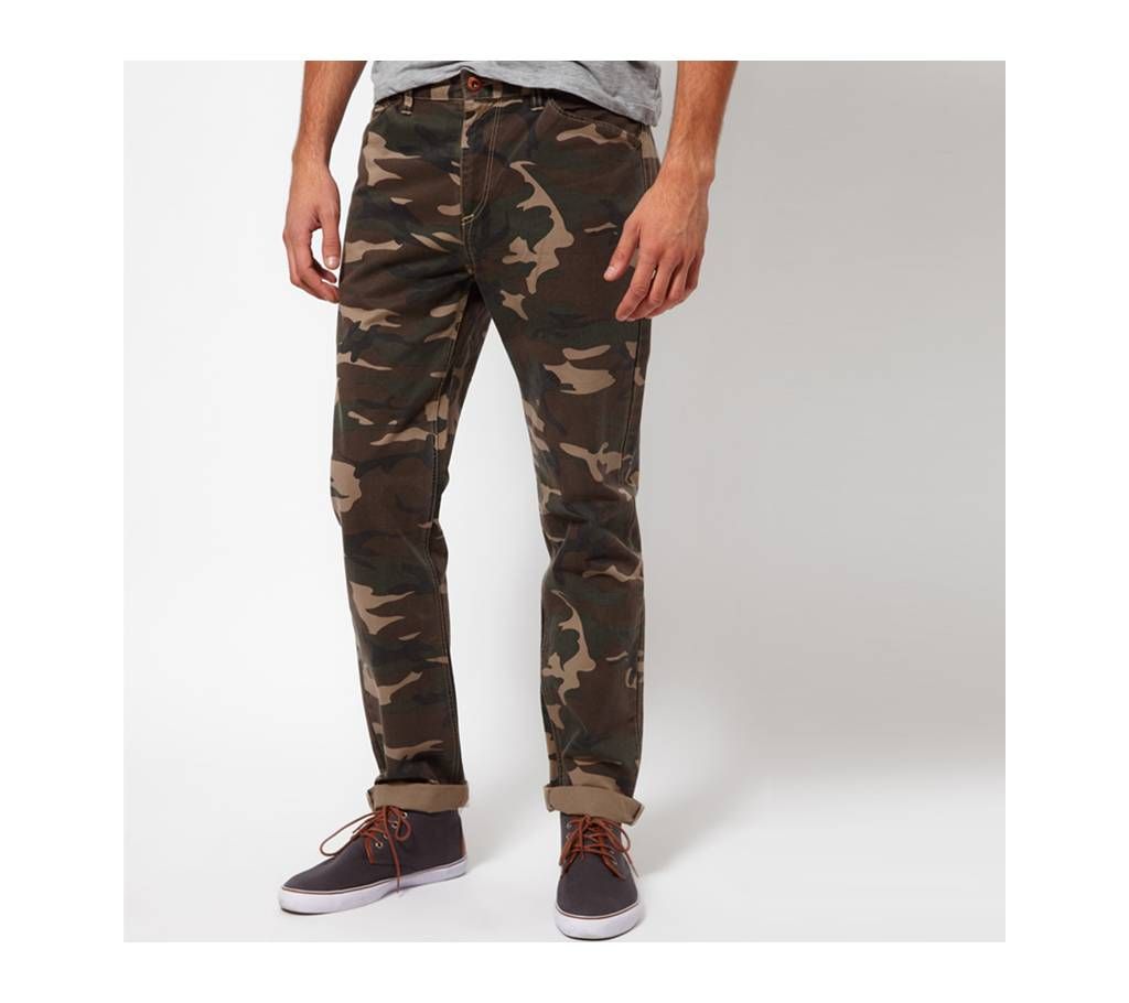 Gents Slim Fit Cotton Army Printed Pant
