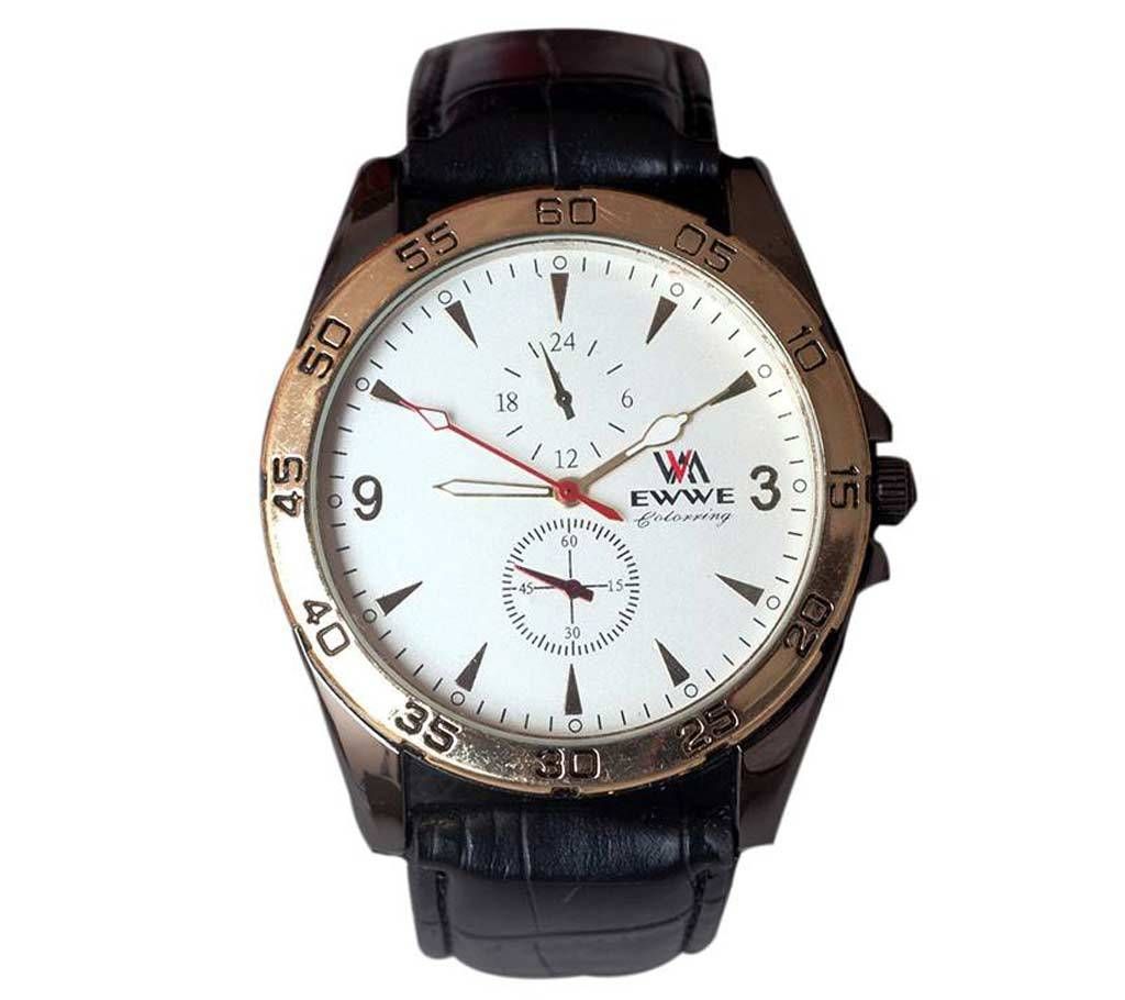 EWWE Analogue White Dial Men's wrist watch copy 
