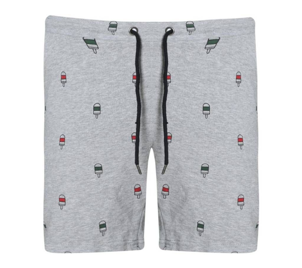 GREY color printed cotton Short Pant For Men