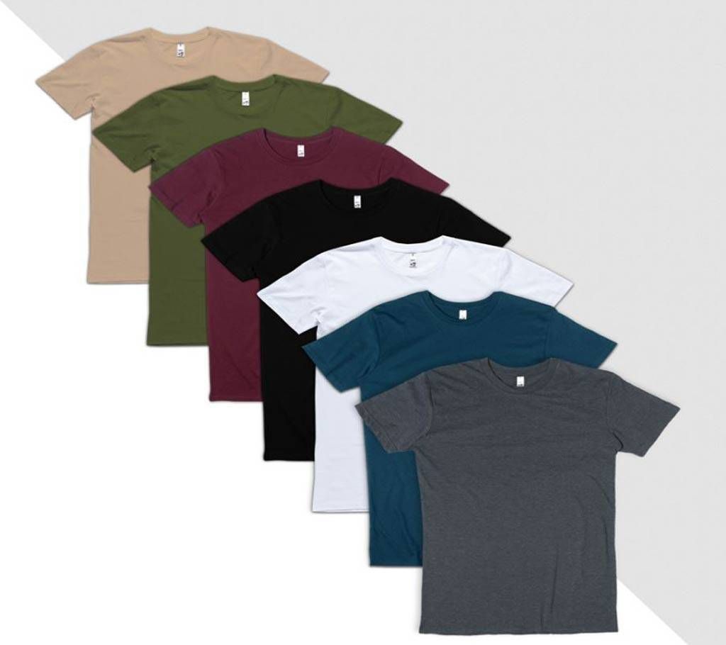 Mens Cotton Round neck  t-shirt 8 pcs Combo pack