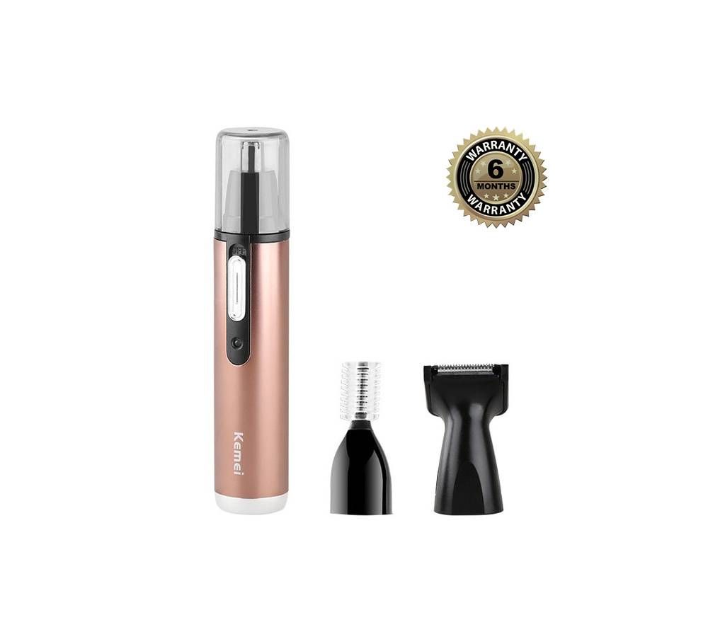 KEMEI KM-6661 3-In-1 Electric Nose Shaver Ear Hair Trimmer Rechargeable Beard Removal Tool Ear Nose Hair Clipper