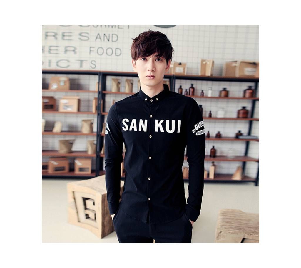 FULL SLEV CASUAL SHIRT BLACK