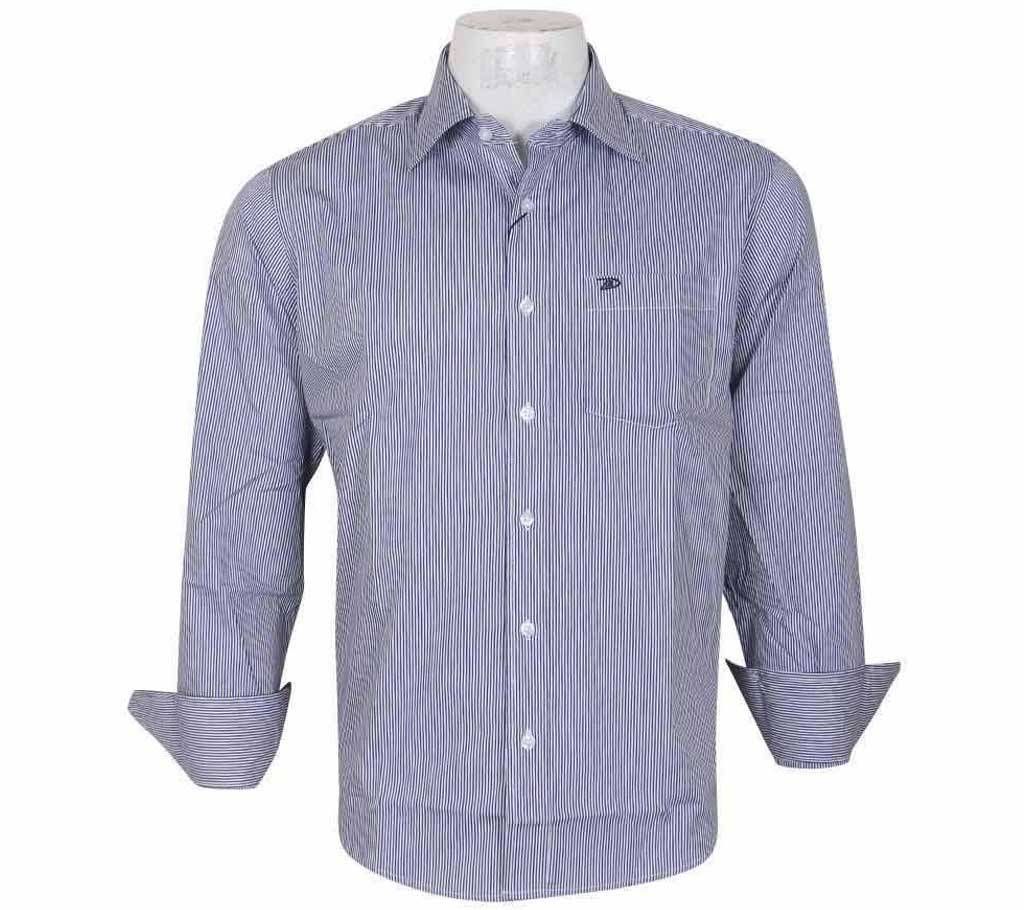 Gent's Full-Sleeve Striped Cotton Formal Shirt