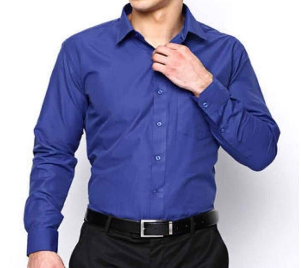 Steel Blue-Mens Formal Smart Shirt