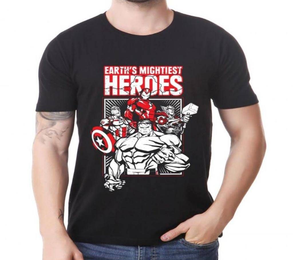 Avengers Design Black T-Shirt For Men 