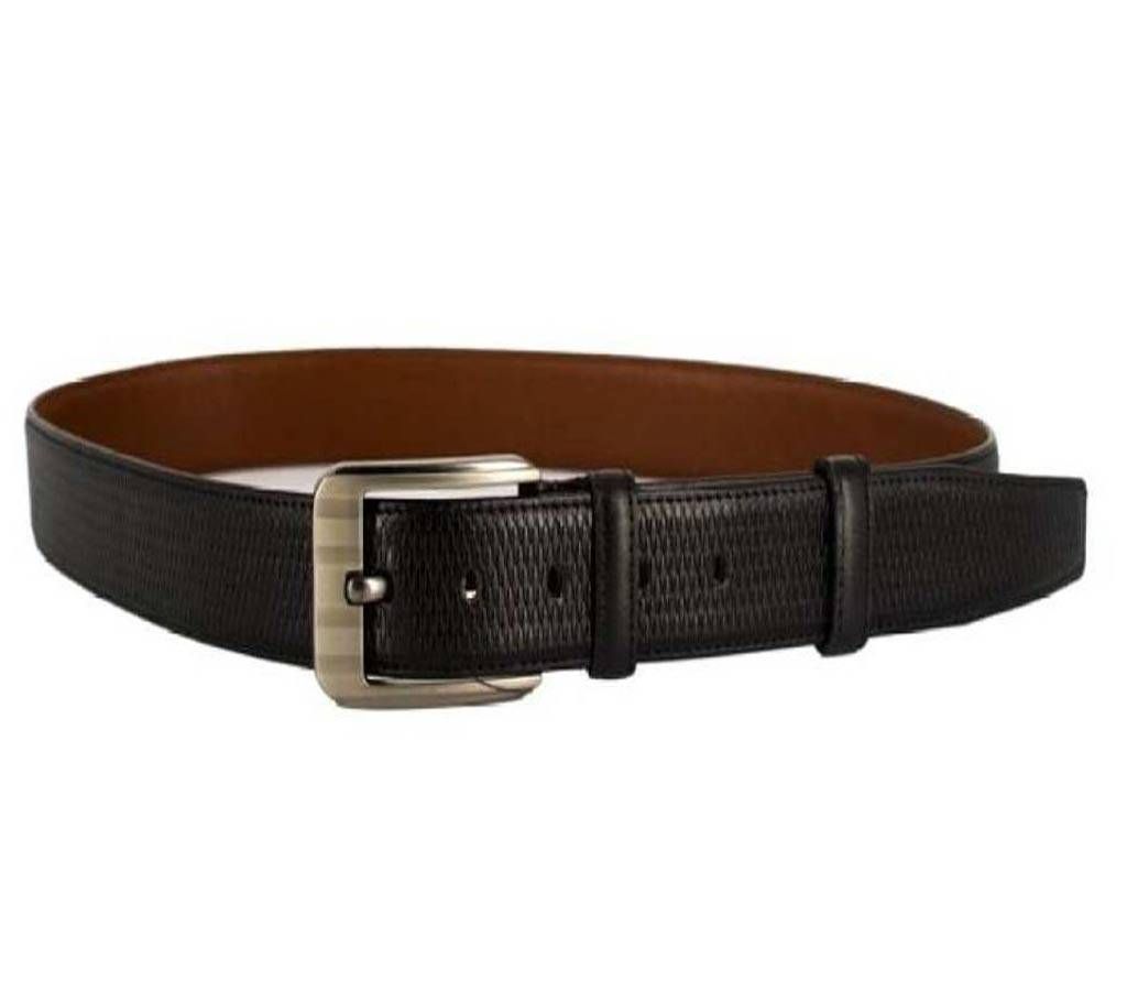 Black Leather Casual Belt For Men-CSB-87