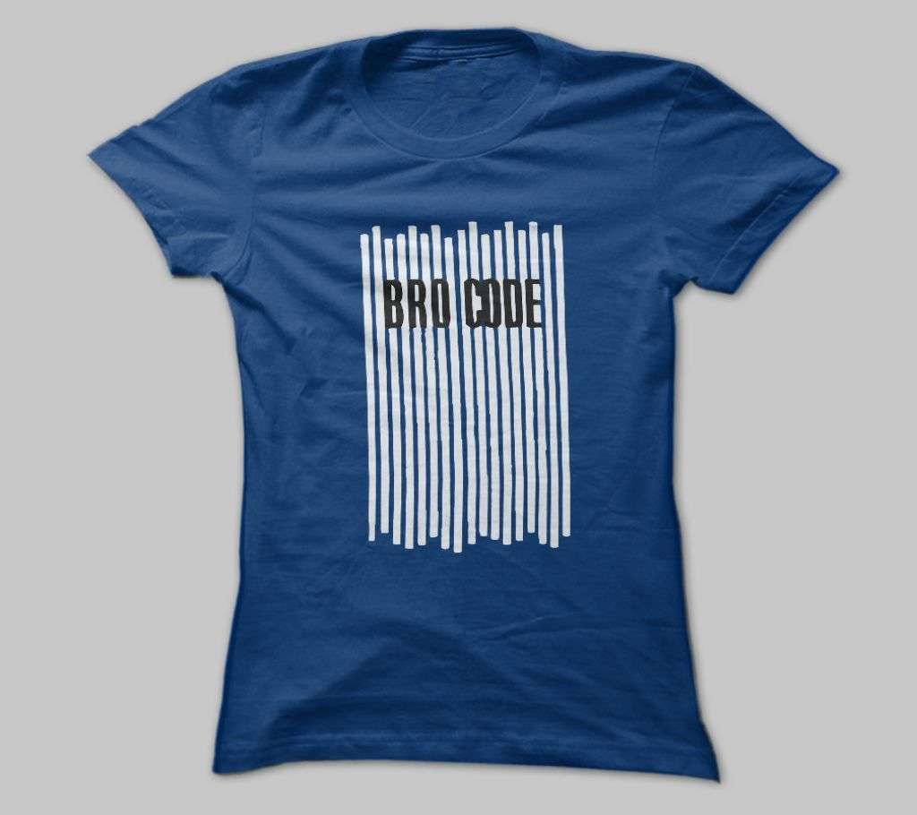 BRO CODE COTTON NAVY BLUE TSHIRT FOR MEN