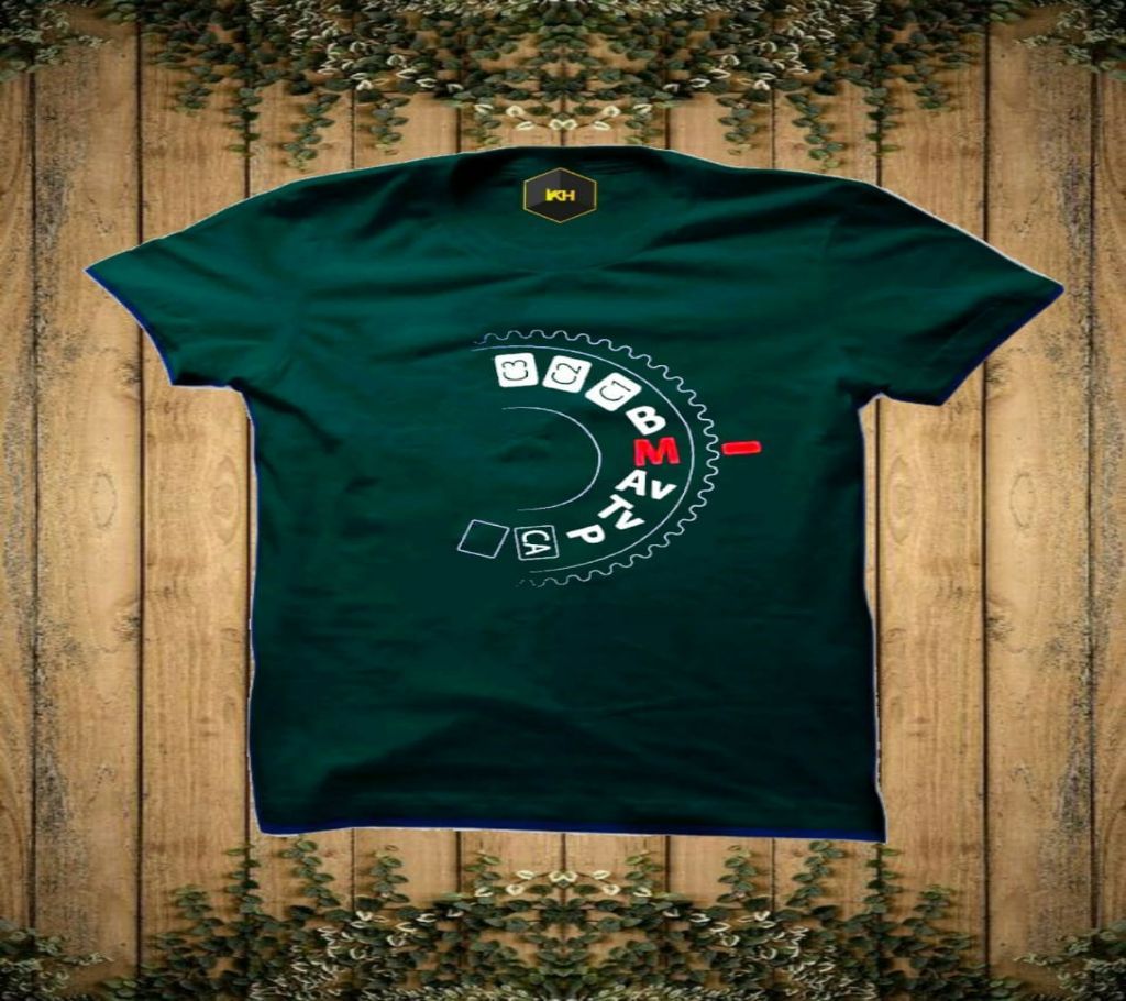 Rubber Print Half-Sleeve T-shirt For Men(Green)