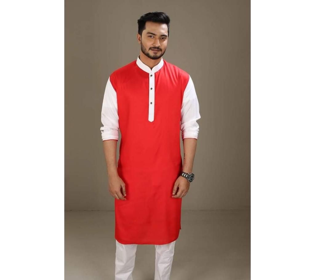 Boishakhi Cotton Punjabi for Men-Red