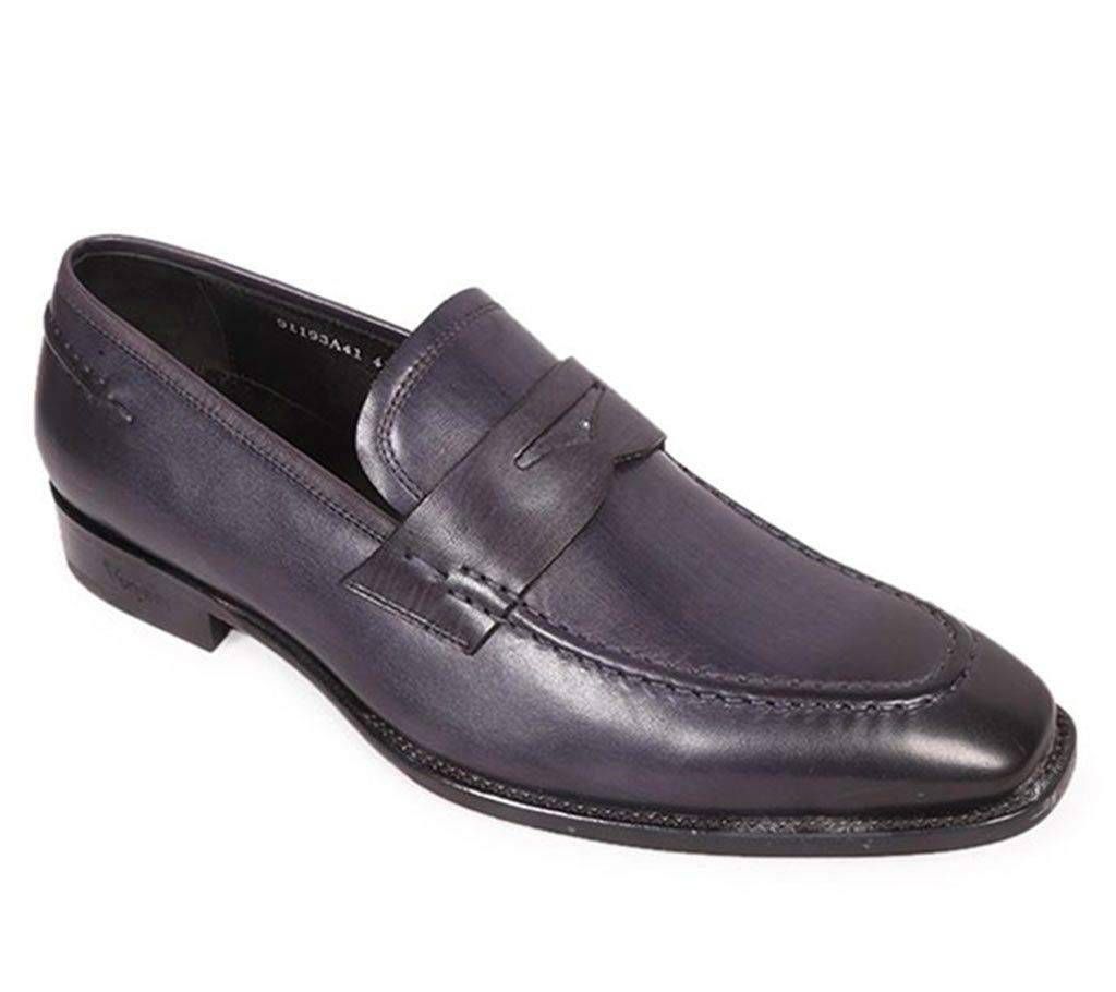 Venturini Men's dark Blue Smooth Leather Casual Heel Shoe

