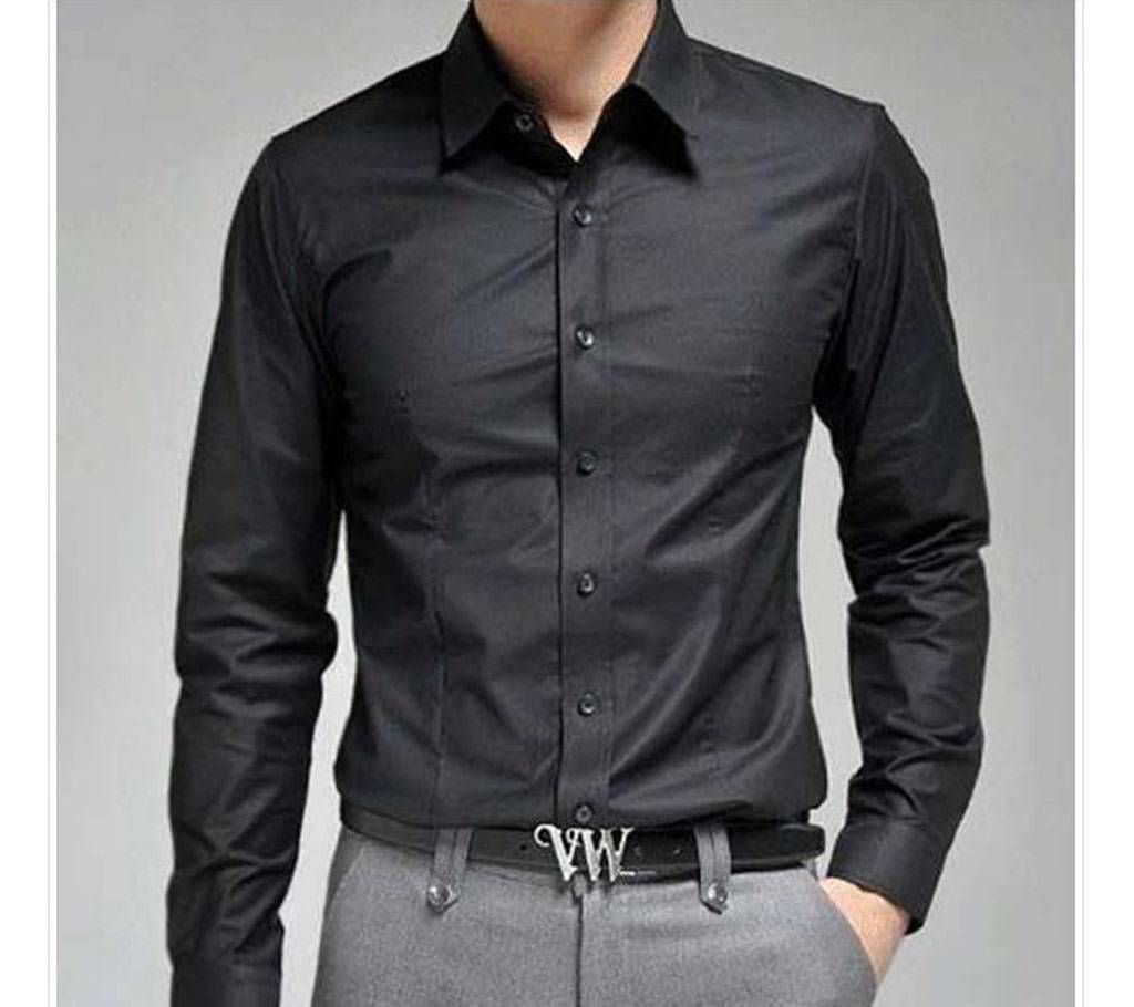 Full Sleeve Formal Gents Shirt (Black)