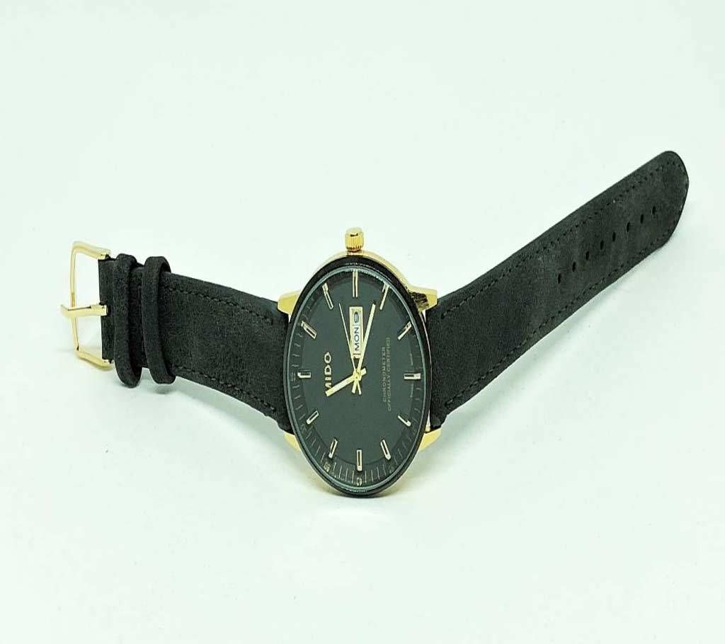 MIDO Black Belt Wrist Watch For Men