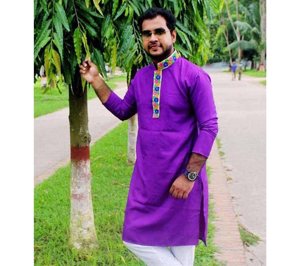 Gents Semi Long Cotton Punjabi with Free Cap
