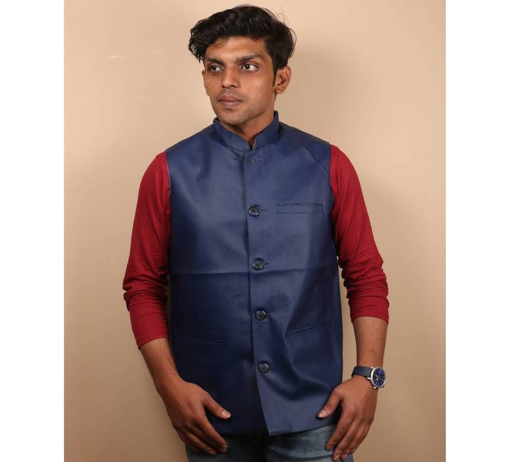 Blue Full Artificial Leather koti for men