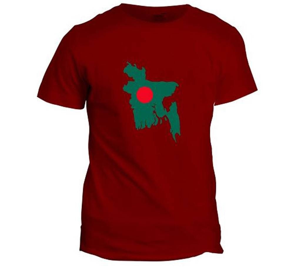 Bangladesh Map T-Shirt - Maroon