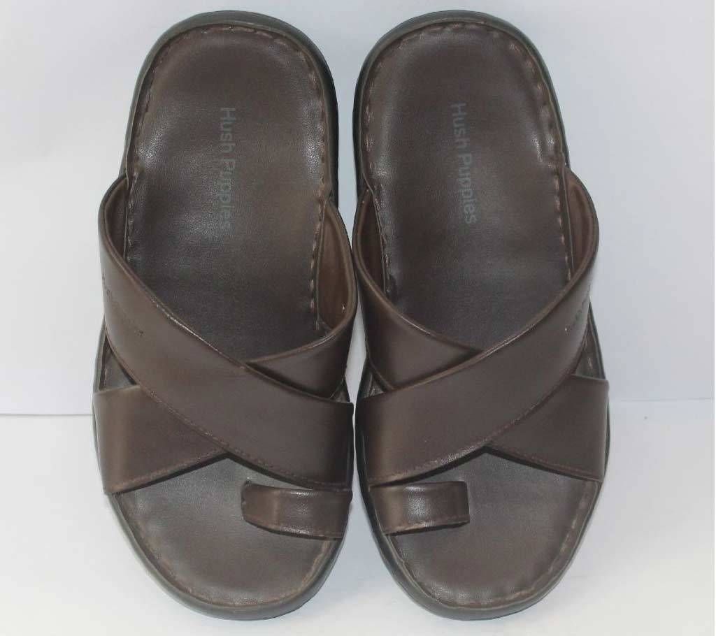 CHOCOLATE  ORIGINAL HUSH PUPPIES  LEATHER SANDAL FOR MEN