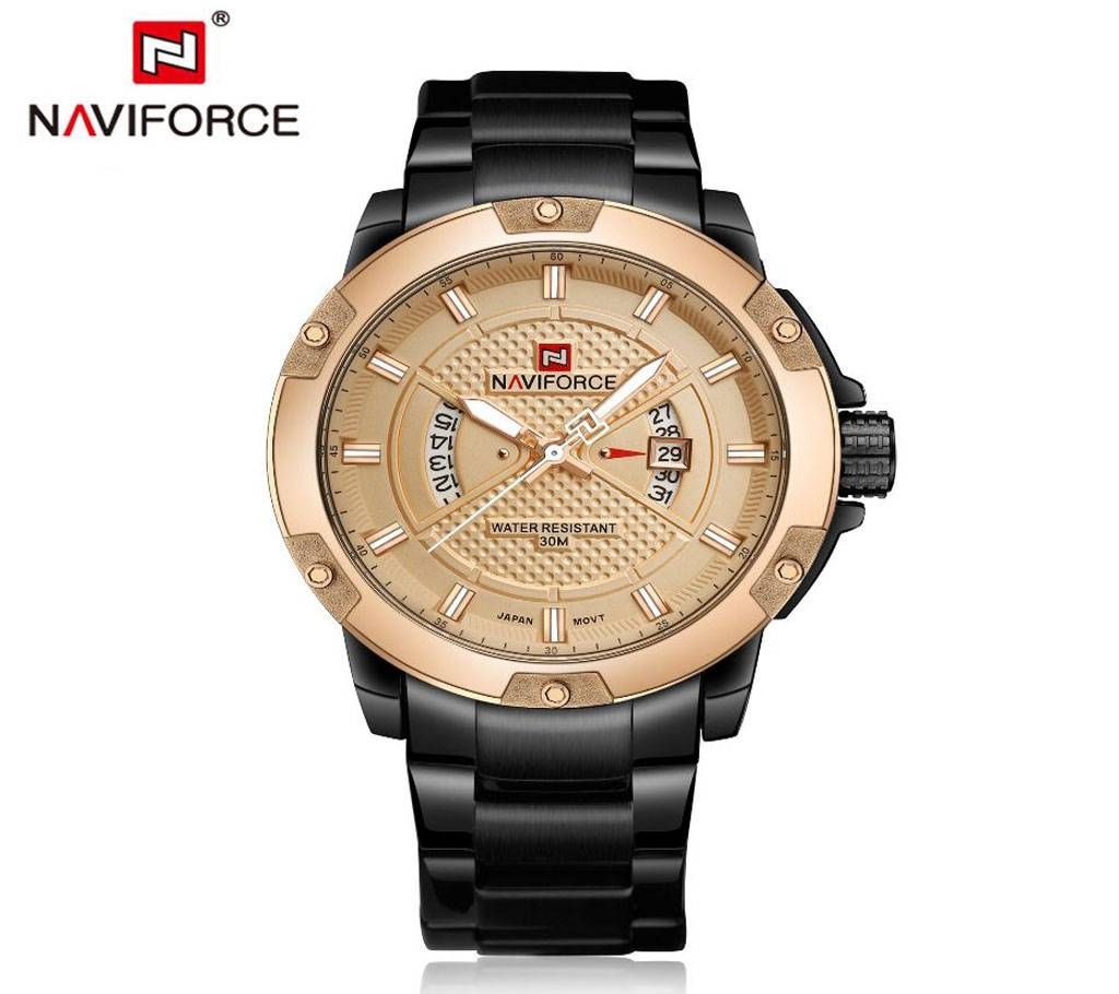 Naviforce Mens Stainless Steel Analog Quartz Watch (NF9085 RGRG)