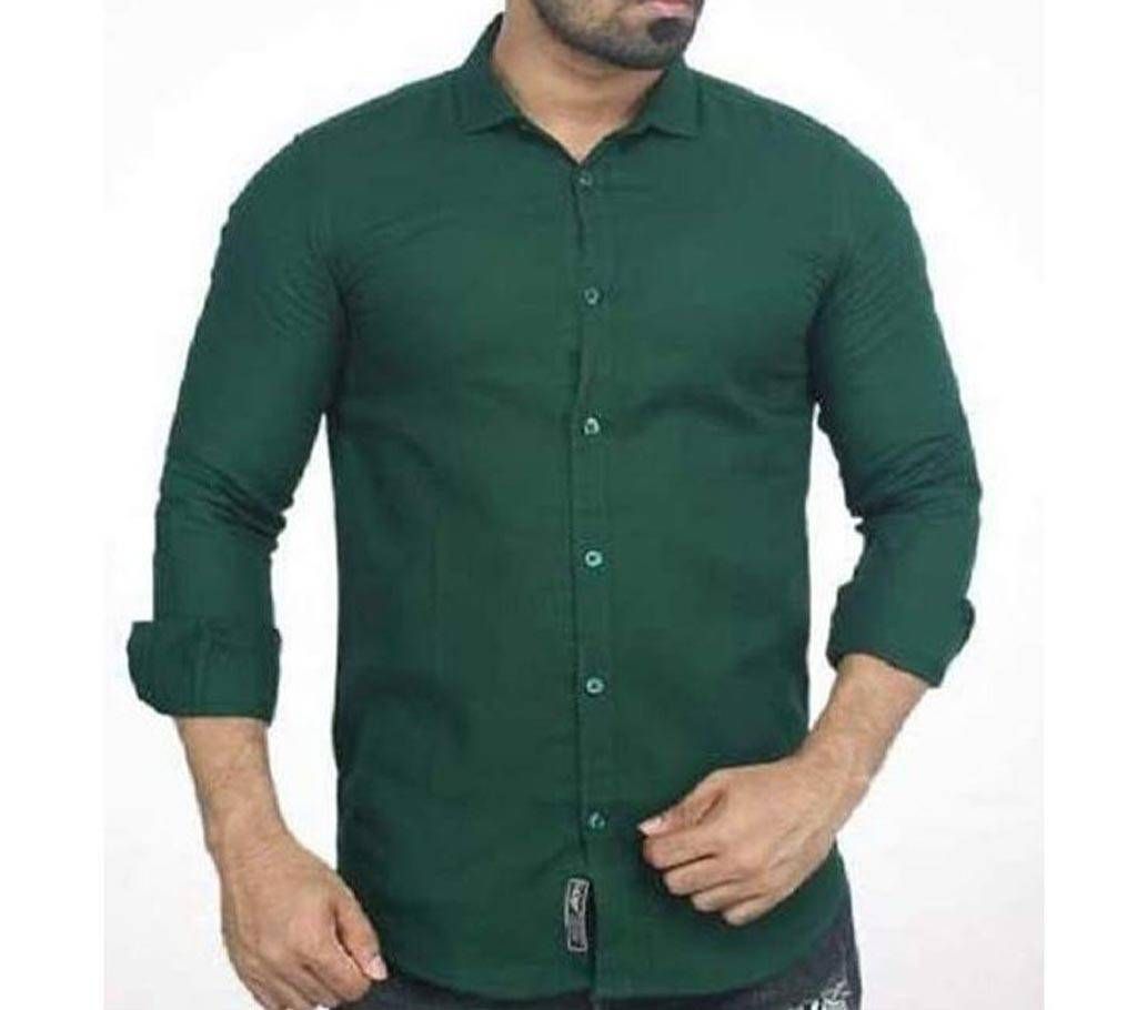 Green Panama Long Sleeve Casual Shirt for Men  10