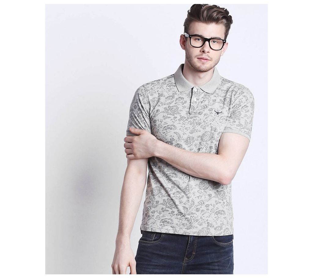 Floral Print Polo T-Shirt