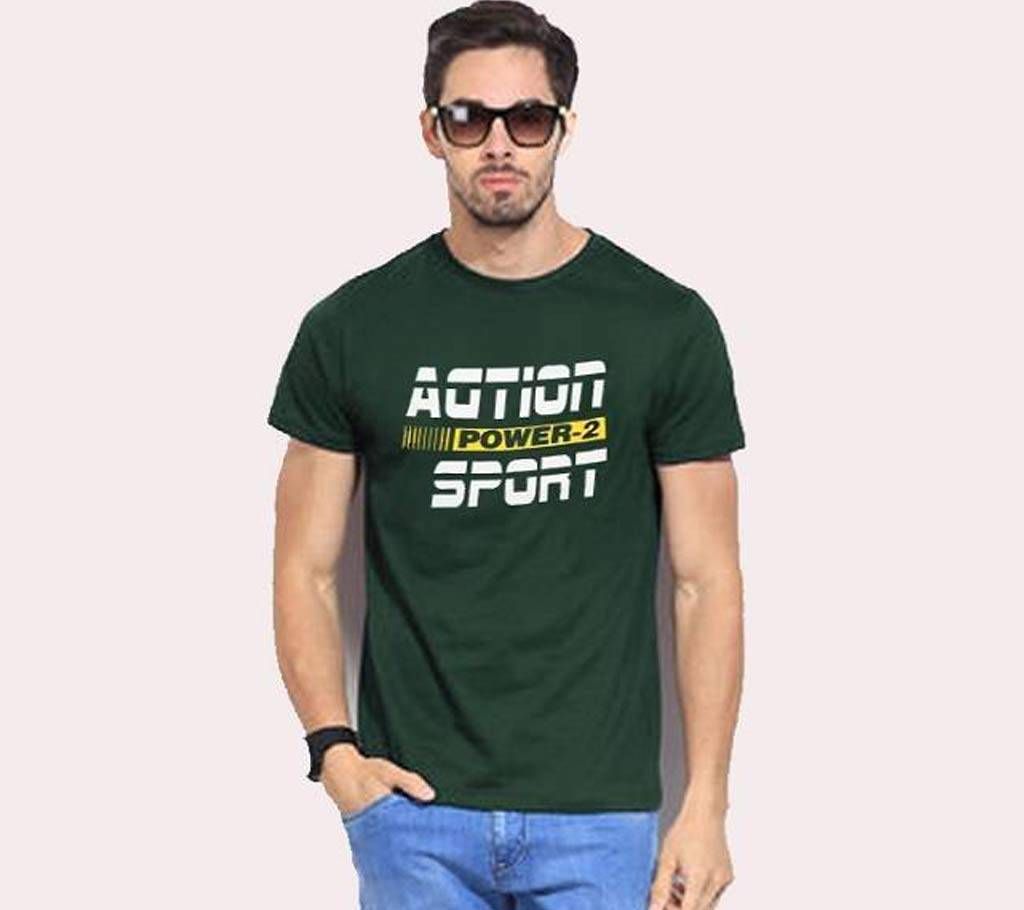 Action Power Green Menz Half Sleeve T-Shirt