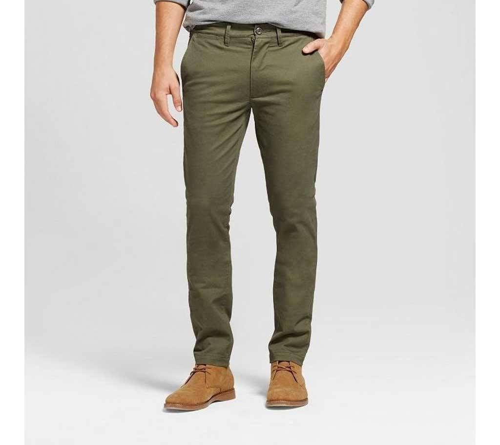 Army Olive Slim Fit Gabardine