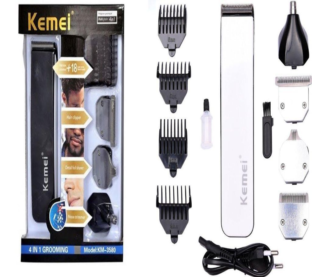 Kemei KM-3580 5 In 1 Electric Nose Ear Engraving Beard Trimmer