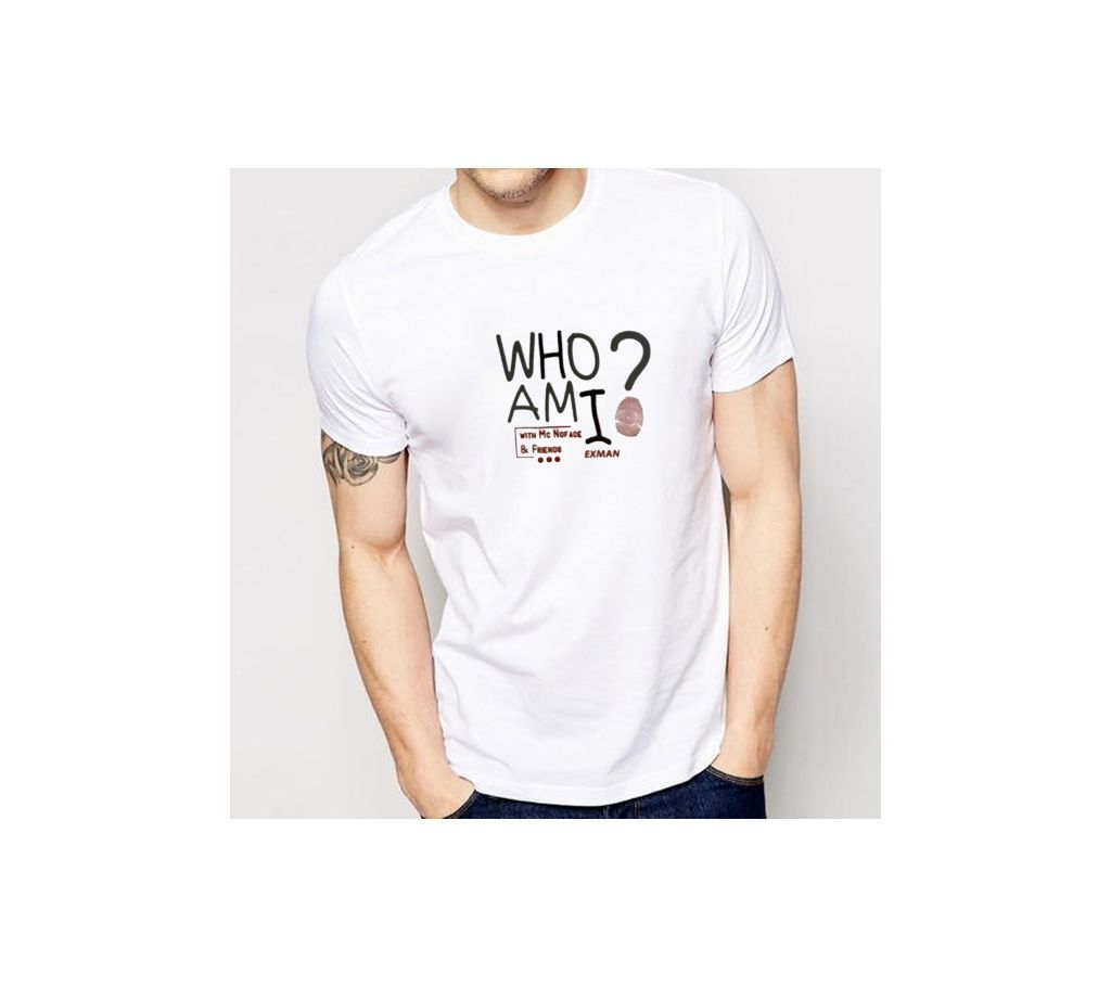 WHI AM I HALF SLEEVE COTTON T SHIRT FOR MEN