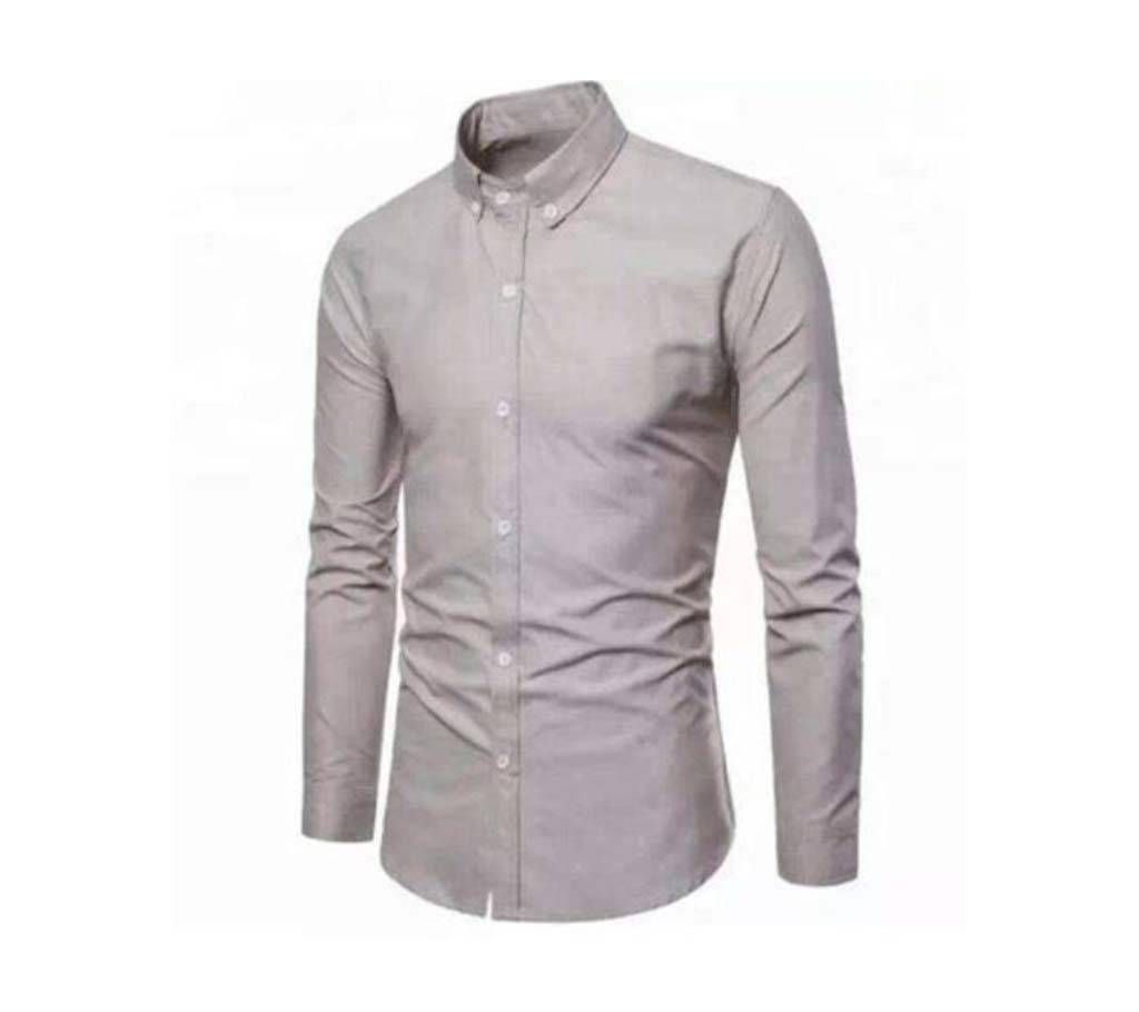 Gray Long Sleeve Casual Shirt For Men  Upf12