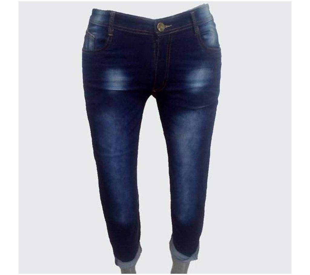 Denim Stretched Semi Narrow Jeans Pants for Men