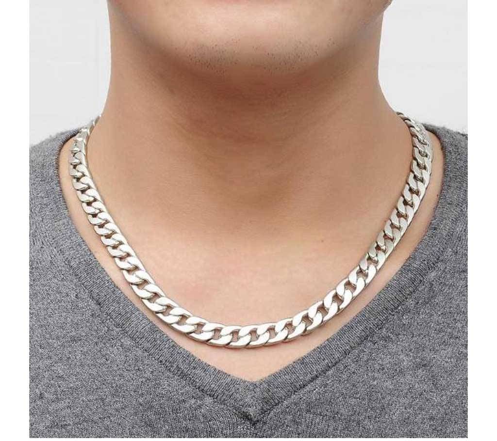 White Plated Necklace For Men's
