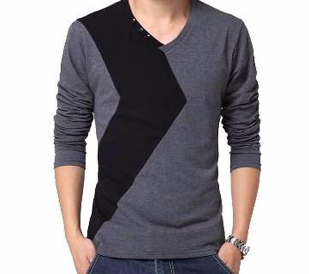 Black and Ash Full Sleeve Cotton T-shirt