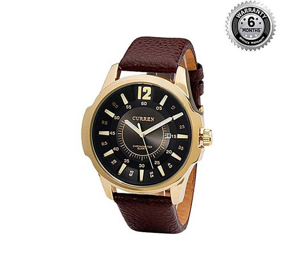 Curren WRM30 - Leather Analog Watch For Men - Brown