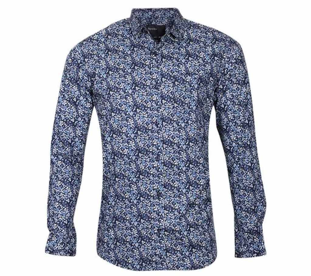 Multicolor Printed Cotton Long Sleeve Casual Shirt for Men