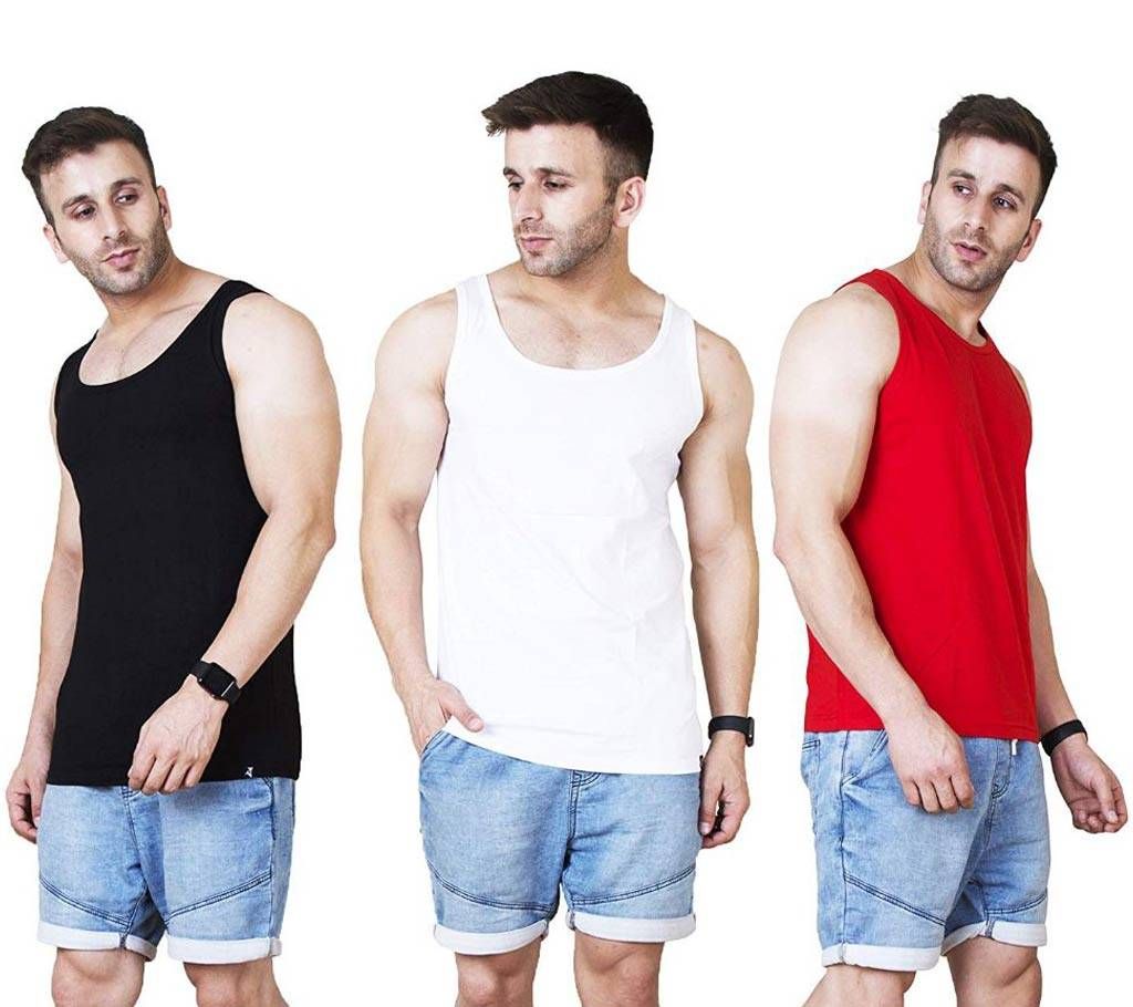 Mens Sleeveless T-Shirt  3 pcs Combo Pack