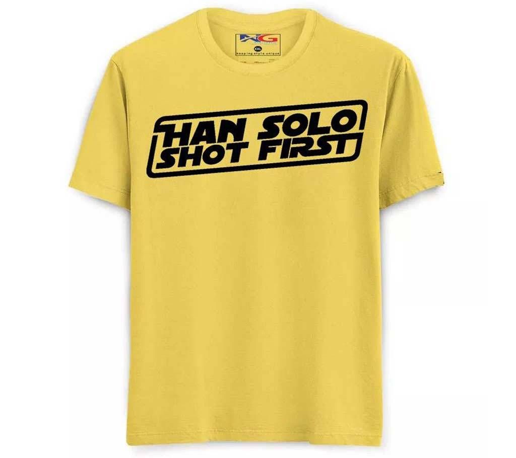 Han Solo Shot First Menz Half Sleeve T-Shirt
