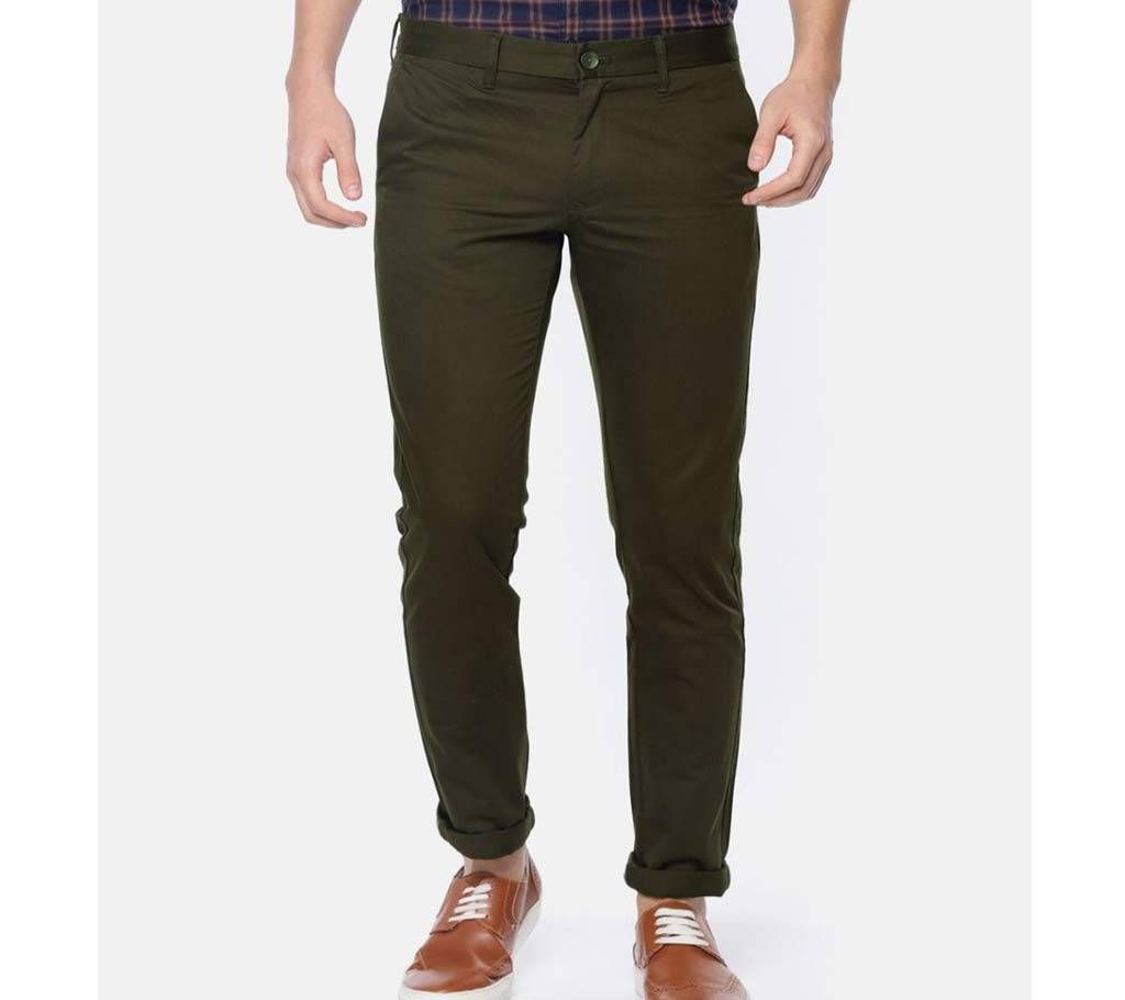 Dark Army Olive Narrow Gabardine Pant 3