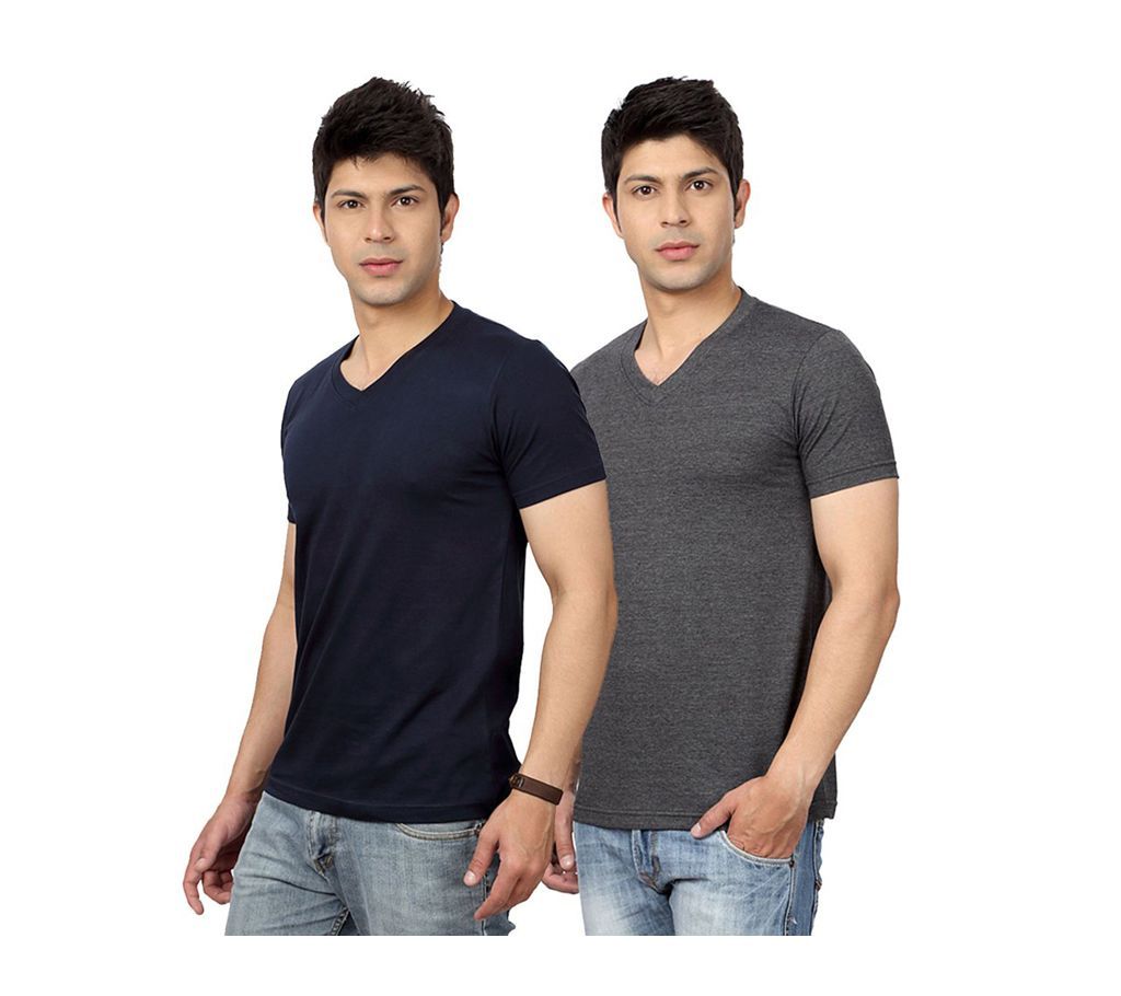 2 Combo Cotton Short Sleeve T-shirt For Men
