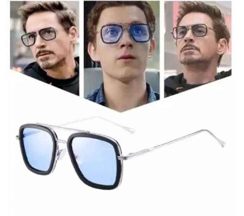 Iron man Glasses Endgame Tony Stark Square Sunglasses - blue