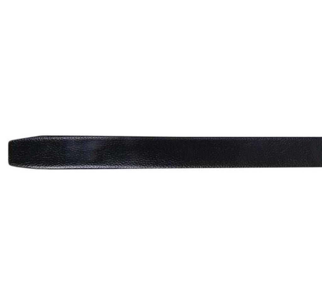 Black Leather Auto Gear Belt for Men-CSB-82