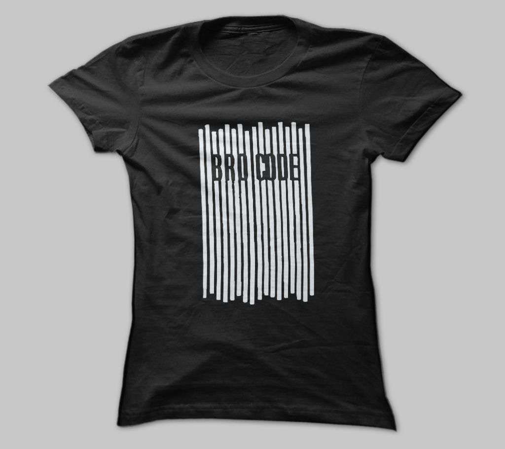 BRO CODE BLACK COTTON TSHIRT FOR MEN