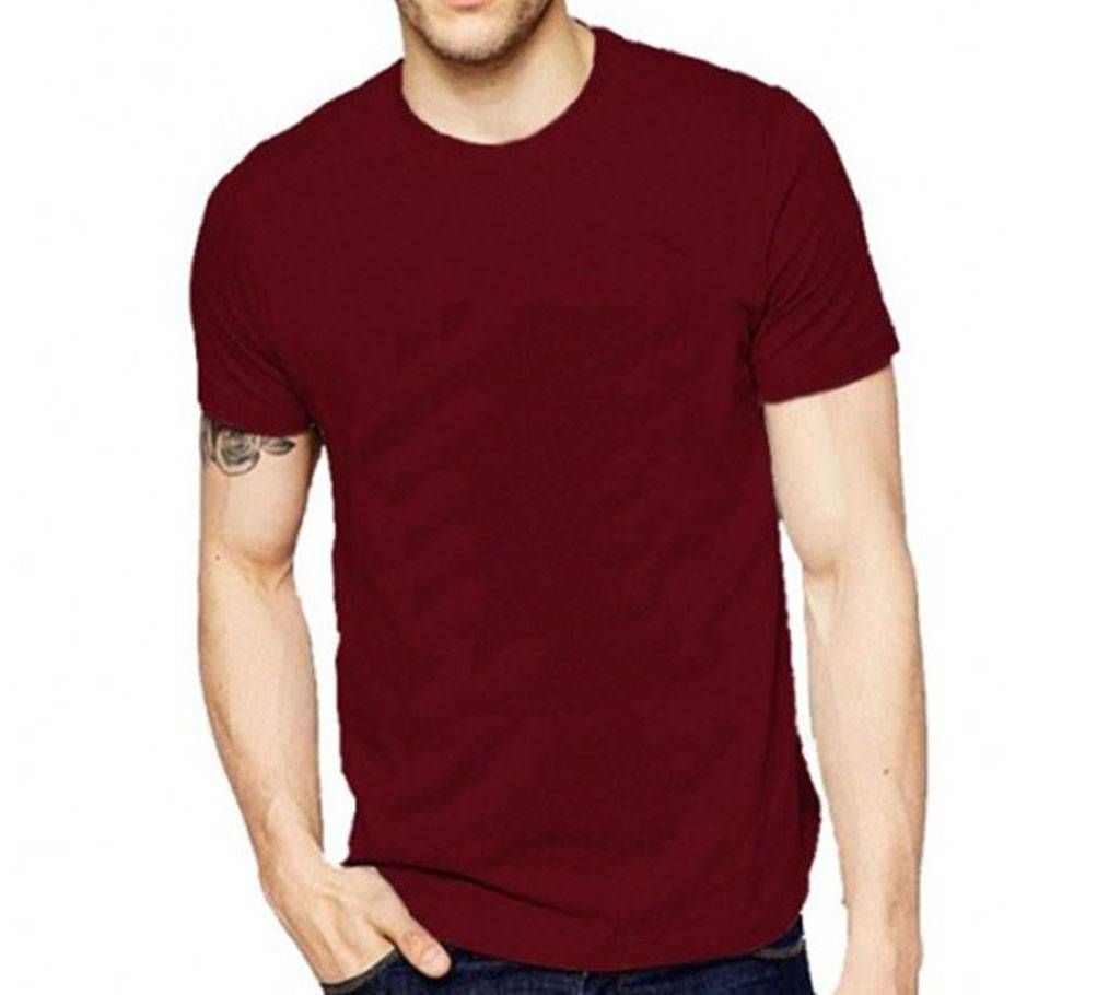 Cotton T-Shirt For Men -Maroon
