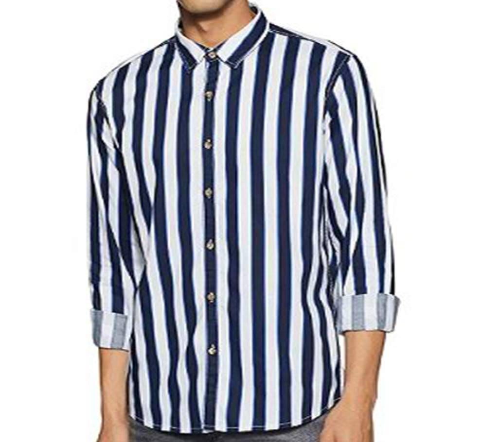 BLUE & White Colour Step Shirt For Men Black & White Colour Step Shirt For Men