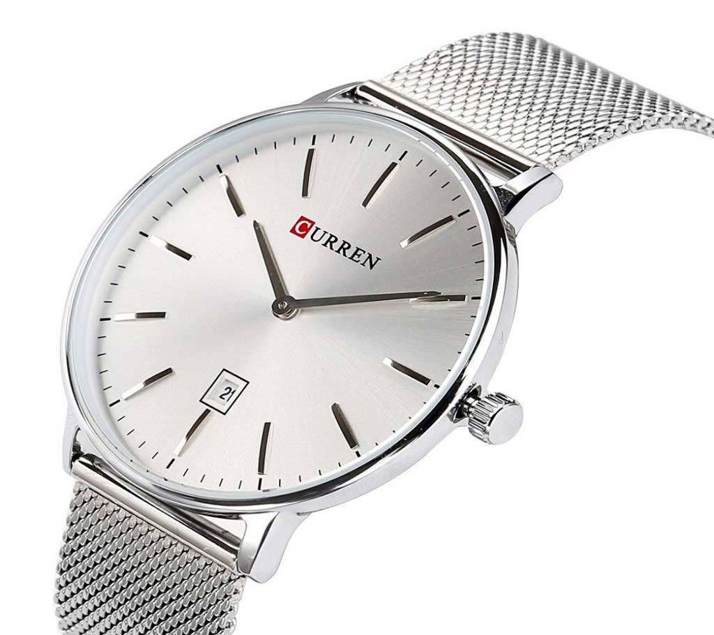 CURREN 8302 Super Slim Watch For Men Silver