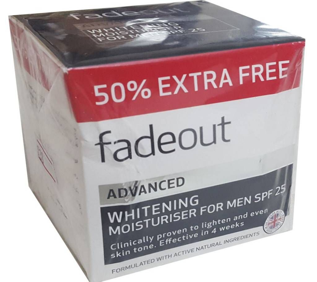 Fadeout Advanced Whitening Moisturiser for Men SPF (UK)