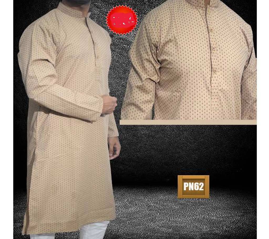 Khaki Printed Panjabi for men