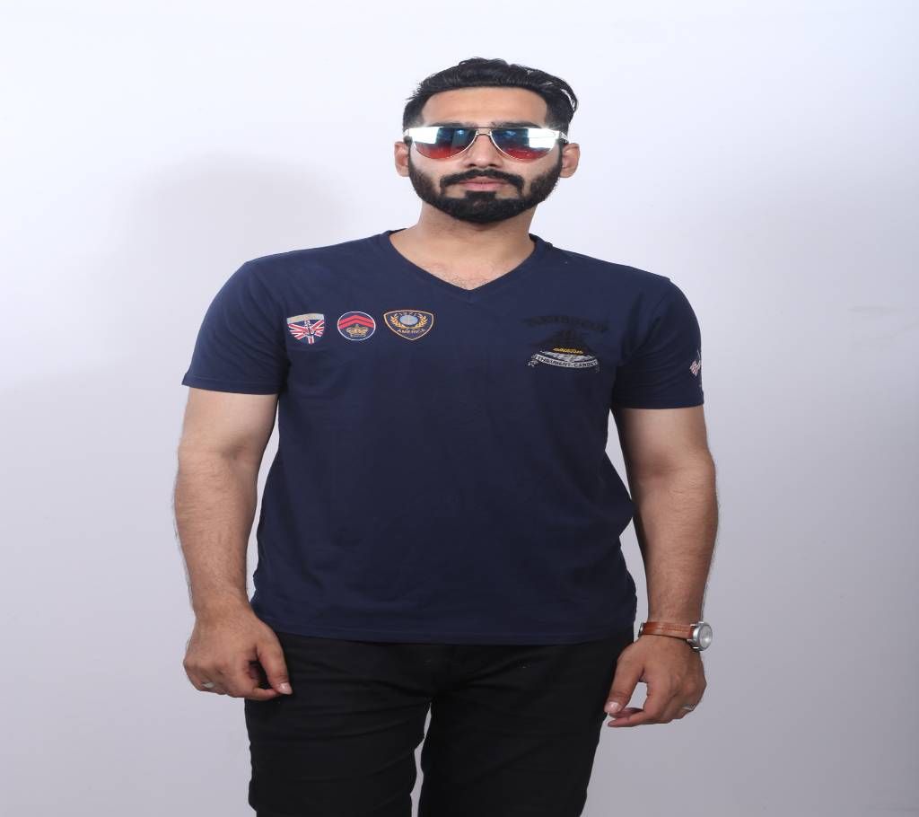 Men's Half Slit Cotton T-shirt